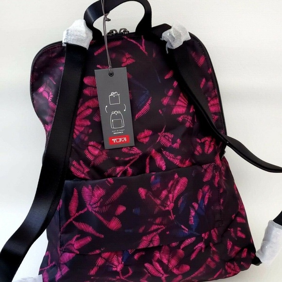 NEW TUMI 2pcs Floral Foldable Travel Backpack Bag - Picture 3 of 8